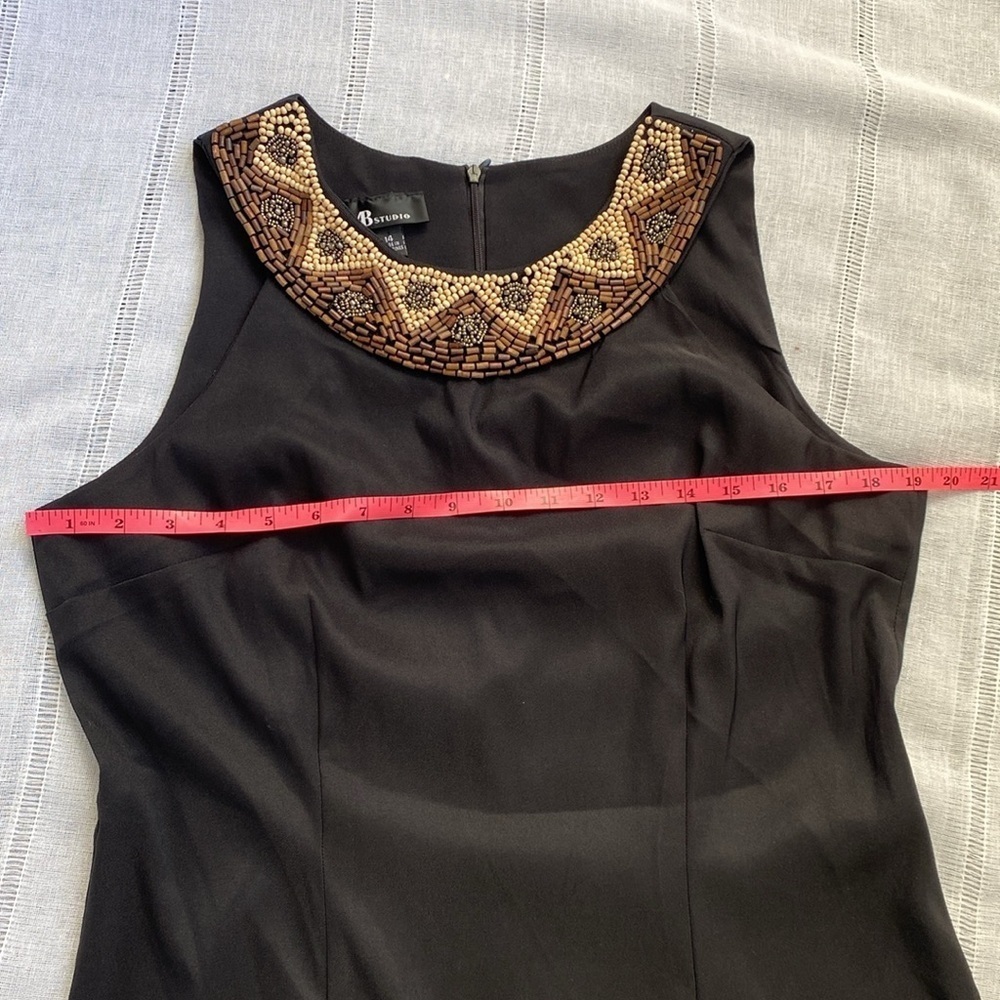 AB Studio little black cocktail dress with beaded collar. - Picture 11 of 13